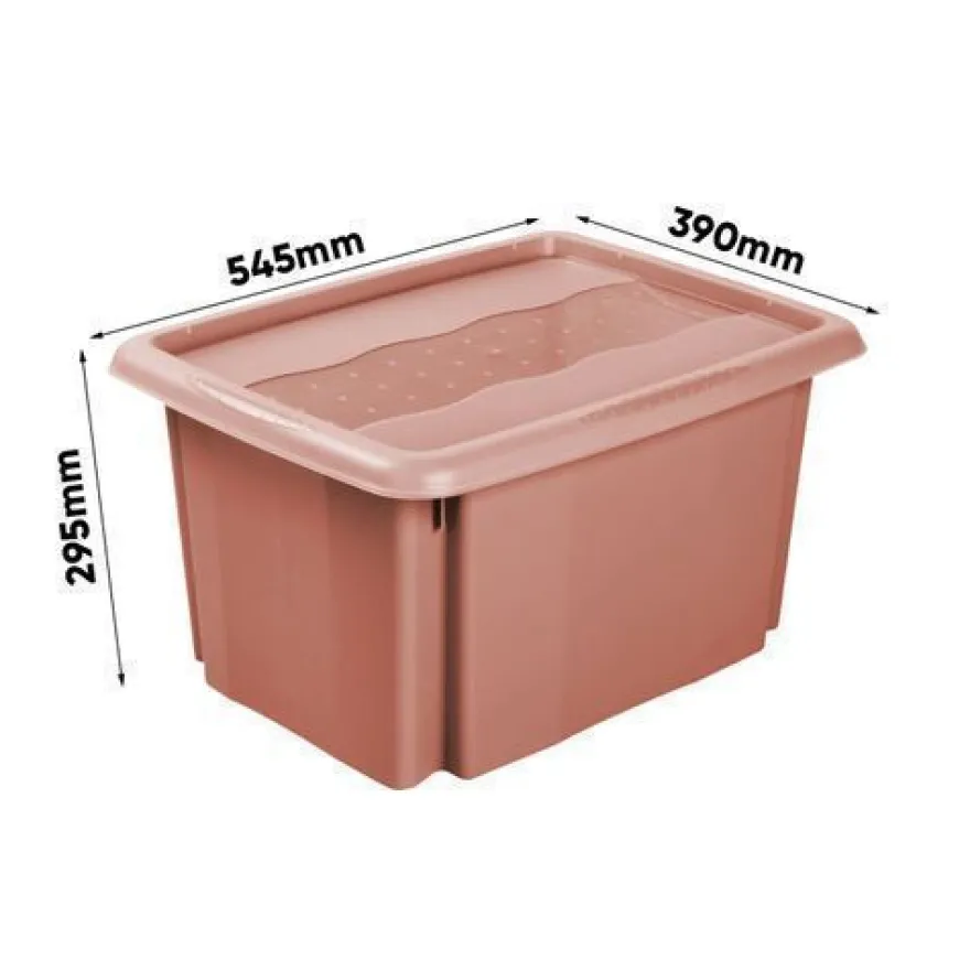 Aufbewahrungsbox Deckel Kunststoffbox Stapelbar keeeper 45L Organizer Box Rot