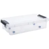 Aufbewahrungsbox mit Deckel und QR-Code Stapelbar Transparent 31L Unterbettbox