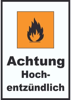 Aufkleber Gefahrensymbol Hochentzündlich Flamme