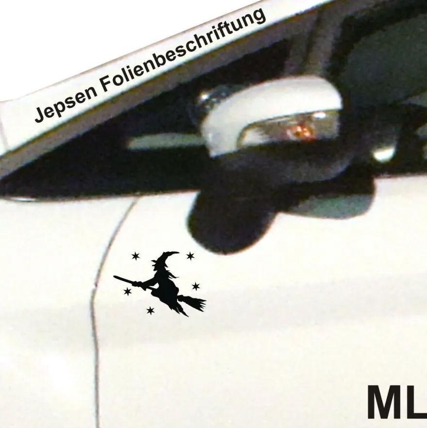 Aufkleber Hexe 12cm S9 mit Sternchen ML oder MR in Wunschfarbe Sticker Auto