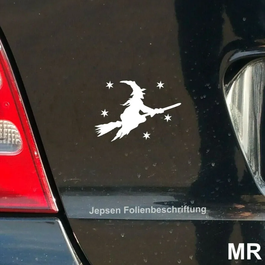 Aufkleber Hexe 12cm S9 mit Sternchen ML oder MR in Wunschfarbe Sticker Auto