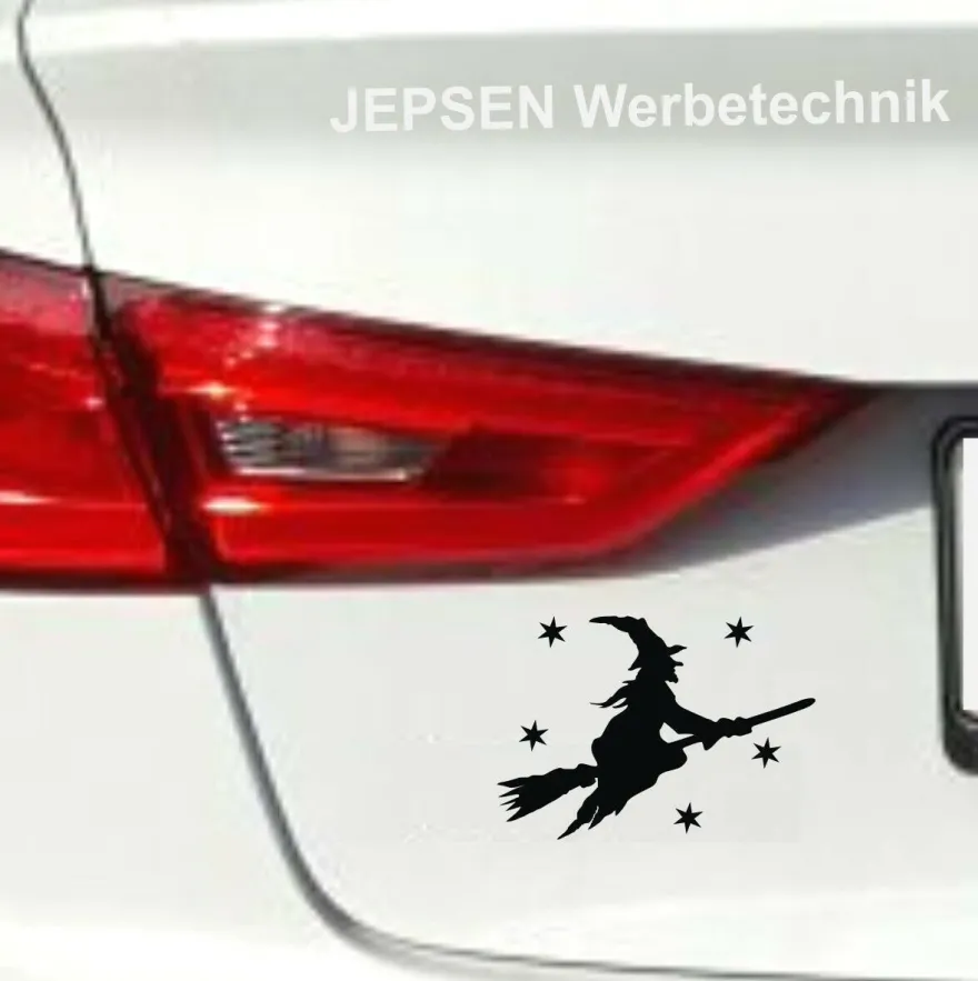 Aufkleber Hexe 12cm S9 mit Sternchen ML oder MR in Wunschfarbe Sticker Auto