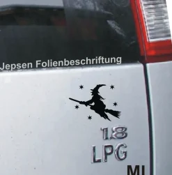 Aufkleber Hexe 12cm S9 mit Sternchen ML oder MR in Wunschfarbe Sticker Auto