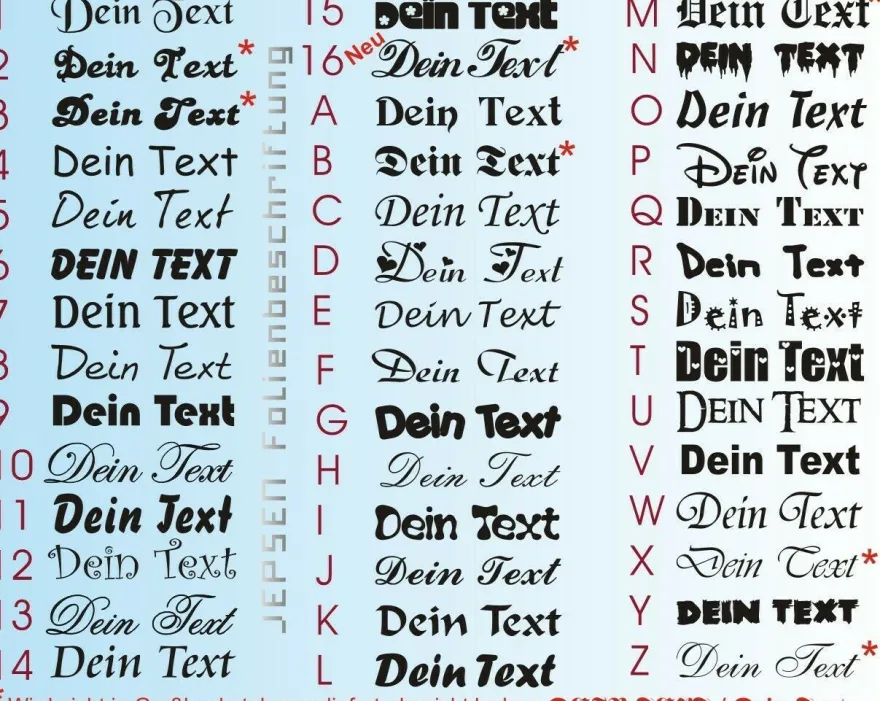 Aufkleber Text Name 25cm länge Wunschname Beschriftung Schrift und Farbwahl