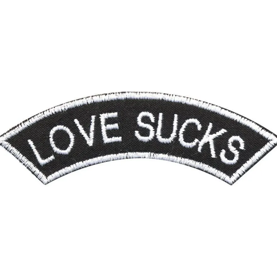 Aufnäher - Love Sucks - 00348 - Gr. ca. 9 x 2 cm - Patches Stick Applikation