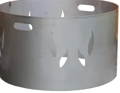 Aufsatz Edelstahl 530 mm für Feuerschale Ø 550 mm 55 cm inkl. Flammenmuster