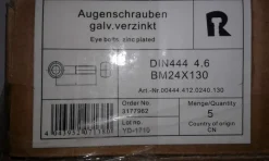 Augenschrauben M24 x 130 4.6 VZ DIN 444-C45 1 Stk