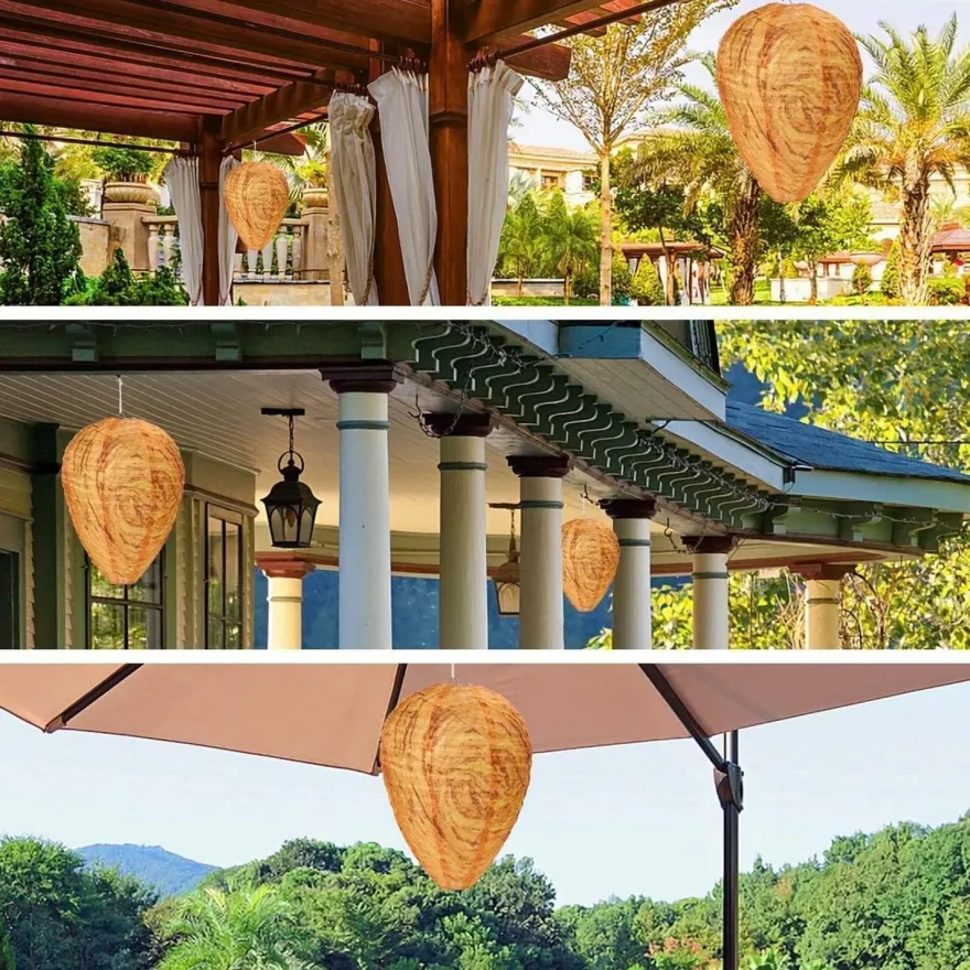 Augshy 6x Wespennest Attrappe, wasserdicht, künstlich, für Haus & Garten