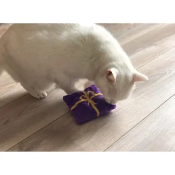 Aumüller Katzenspielkissen Weihnachtsgeschenk, lila - mit Baldrianfüllung