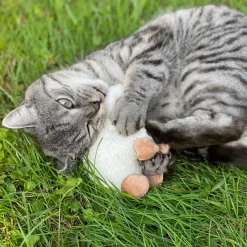 Aumüller Katzenspielzeug Schäfchen Sally, 3er Set - Plüschtier zum Schmusen mit