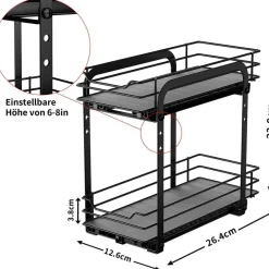 Ausziehbares Gewürzregal Schrank Organizer Küche 27x27.2x6cm
