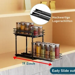 Ausziehbares Gewürzregal Schrank Organizer Küche 27x27.2x6cm