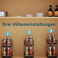 Ausziehbares Gewürzregal Schrank Organizer Küche 27x27.2x6cm