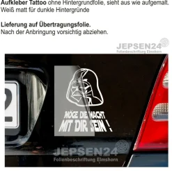 Autoaufkleber Möge die Macht mit dir sein! Star Wars 14cm S065A JDM