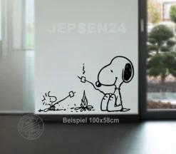 Autoaufkleber Snoopy Woodstock am Lagerfeuer 60x36cm CW09 Aufkleber Wandtattoo