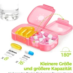 AUVON 7-Tage Tablettenbox für Morgens & Abends, 2 Fächer pro Tag