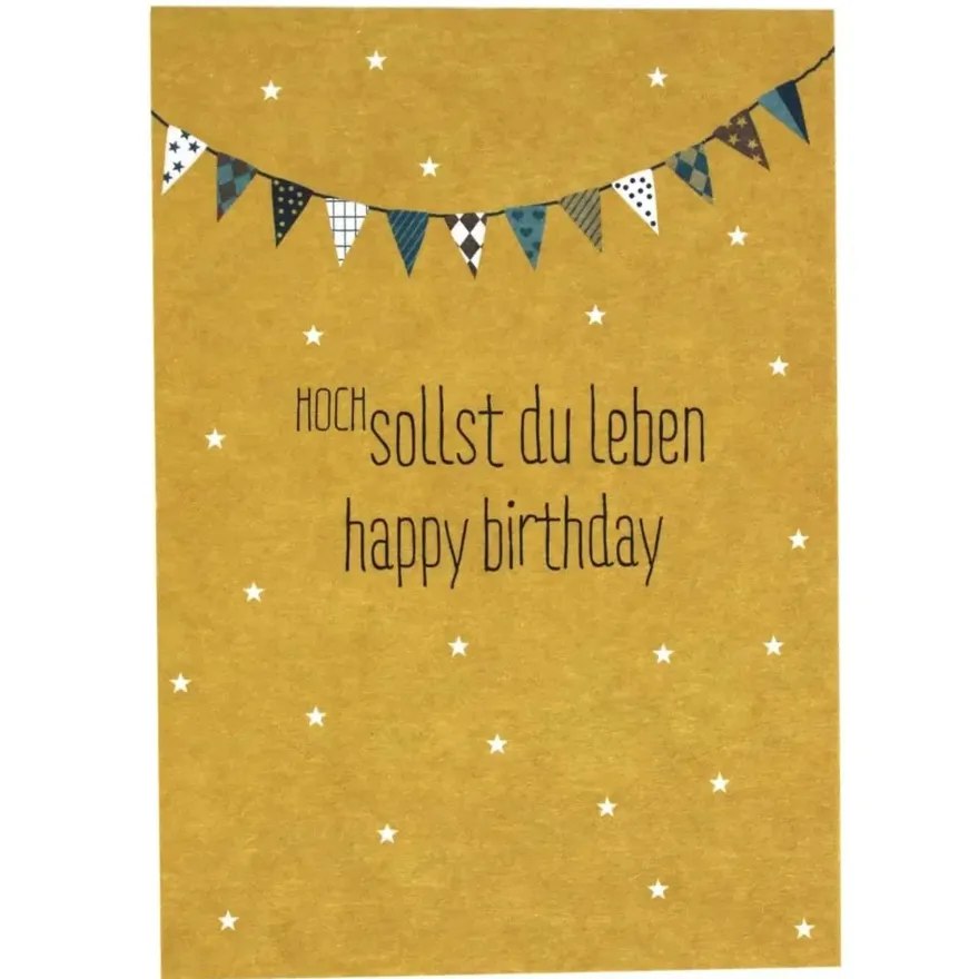 Ava & Yves Postkarte Geburtstag Hoch sollst du leben