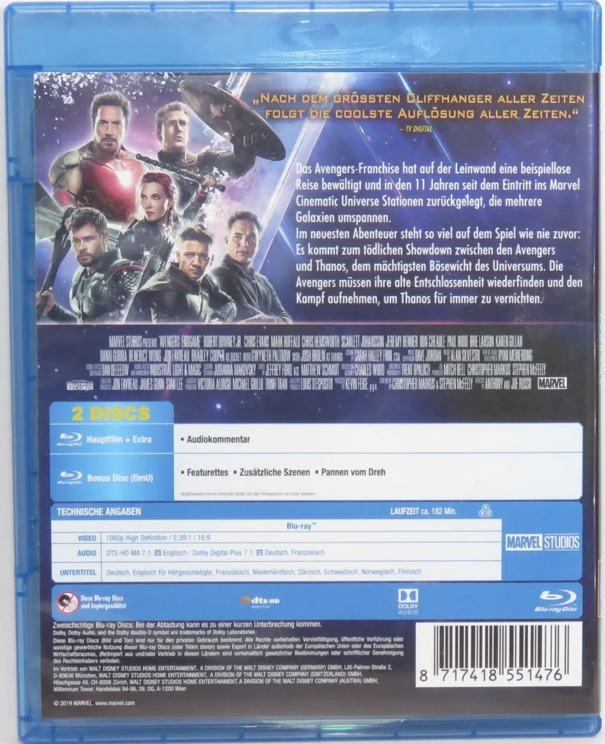 Avengers - Endgame - Marvel - Blu ray
