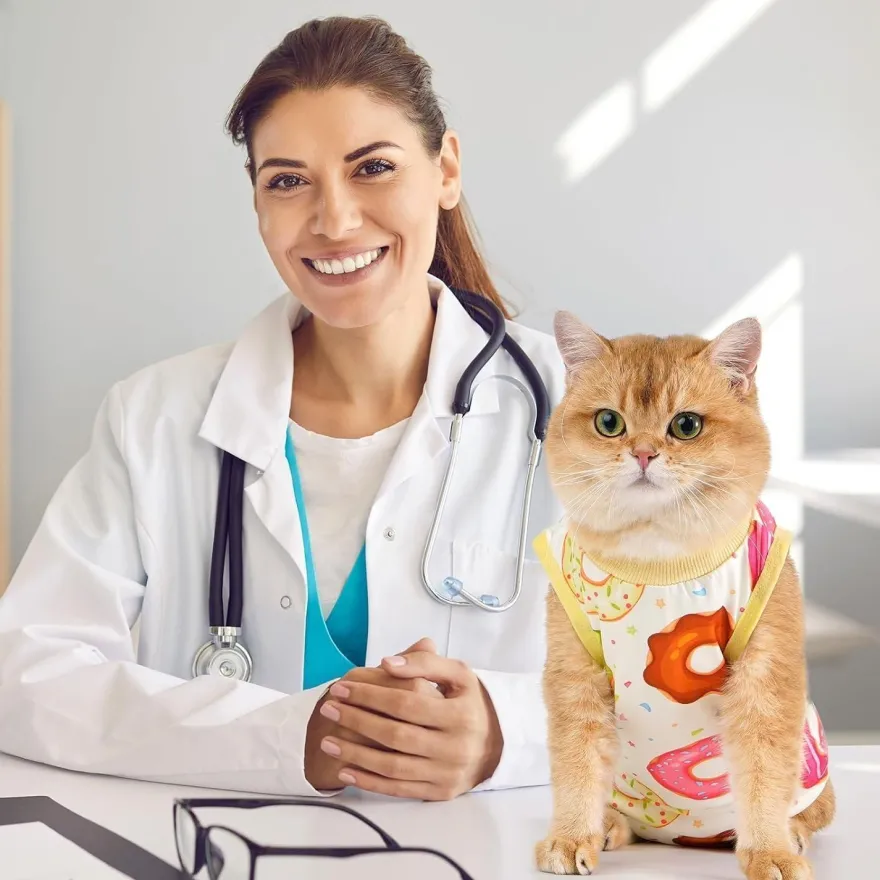 Avont Katzenbody nach OP Erholungsanzug Recovery Suit für Katze, Bauchwunden