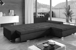 AX LIVING Eckcouch mit Bettfunktion Tunceli Grau - 297 cm breit Modern