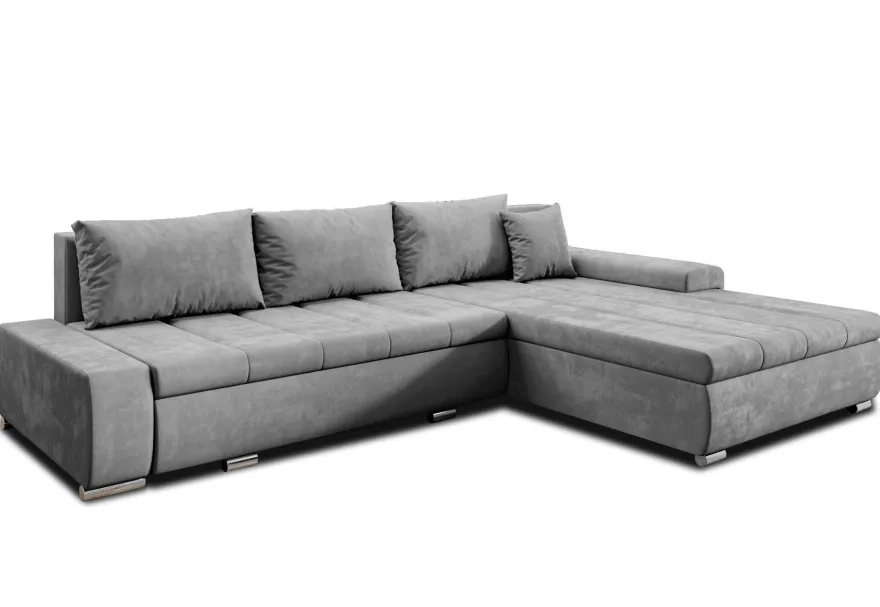 AX LIVING Eckcouch mit Bettfunktion Tunceli Grau - 297 cm breit Modern