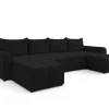 AX LIVING Ecksofas groß Ferrande 317 cm - Sofa schwarz mit Schlaffunktion & Struktur