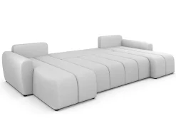 AX LIVING Ecksofas groß Ferrande 317 cm - Sofa schwarz mit Schlaffunktion & Struktur