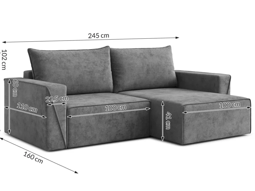 AX LIVING Mirani Ecksofa Grün kleine Couch L Form Schlaffunktion 245cm