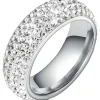 Ayoiow Edelstahl Ring Herren 8mm mit Zirkon Silber Ehering Größe 70