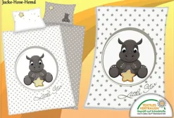 Babybettwäsche Babydecke Bettwäsche Kuscheldecke Nashorn Decke Set einzeln