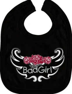 Baby-Lätzchen mit Druckmotiv - Bad Girl - 07036 - schwarz