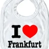 Baby-Lätzchen mit Druckmotiv - I love Frankfurt - 07049 - weiss