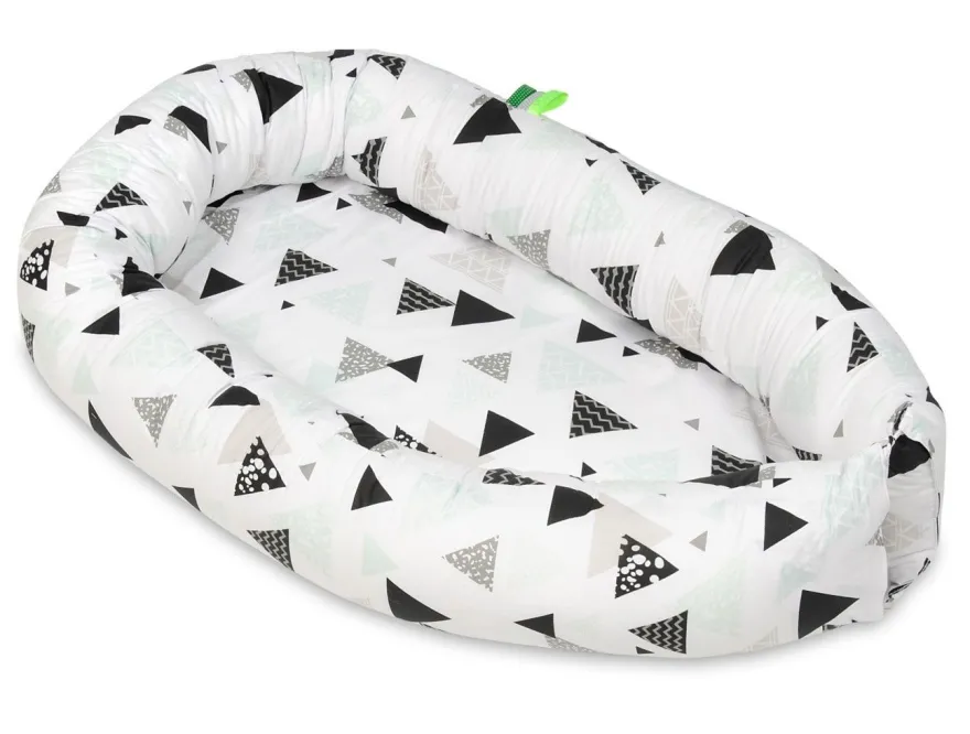 Babynest - Babynest - 0-8 Monate - 100% Baumwolle - 82x54cm - mintfarbene Dreiecke
