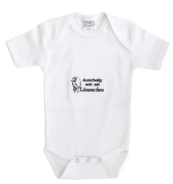 Babystrampler mit Einstickung – kuschelig wie ei Lämmchen - 08340 weiß - Gr. 0-24