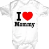 Babystrampler mit Print - I love Momy - 08321 weiß Gr. 0-24 Monate