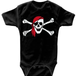 Babystrampler mit Print – Pirat Seeräuber - 08368 schwarz Gr. 18-24 Monate