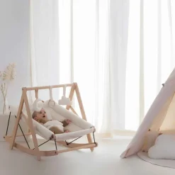 Babywippe Bezug Nobodinoz Honig Punkte Bio-Baumwolle