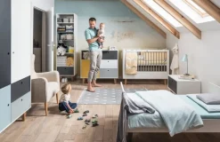 Babyzimmer Kinderzimmer Komplett COLIN Set A Schrank Wickelkommode Bett 70x140 Regal