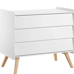Babyzimmer Kinderzimmer komplett VIENNA Set B weiß eiche Schrank Kommode Bett