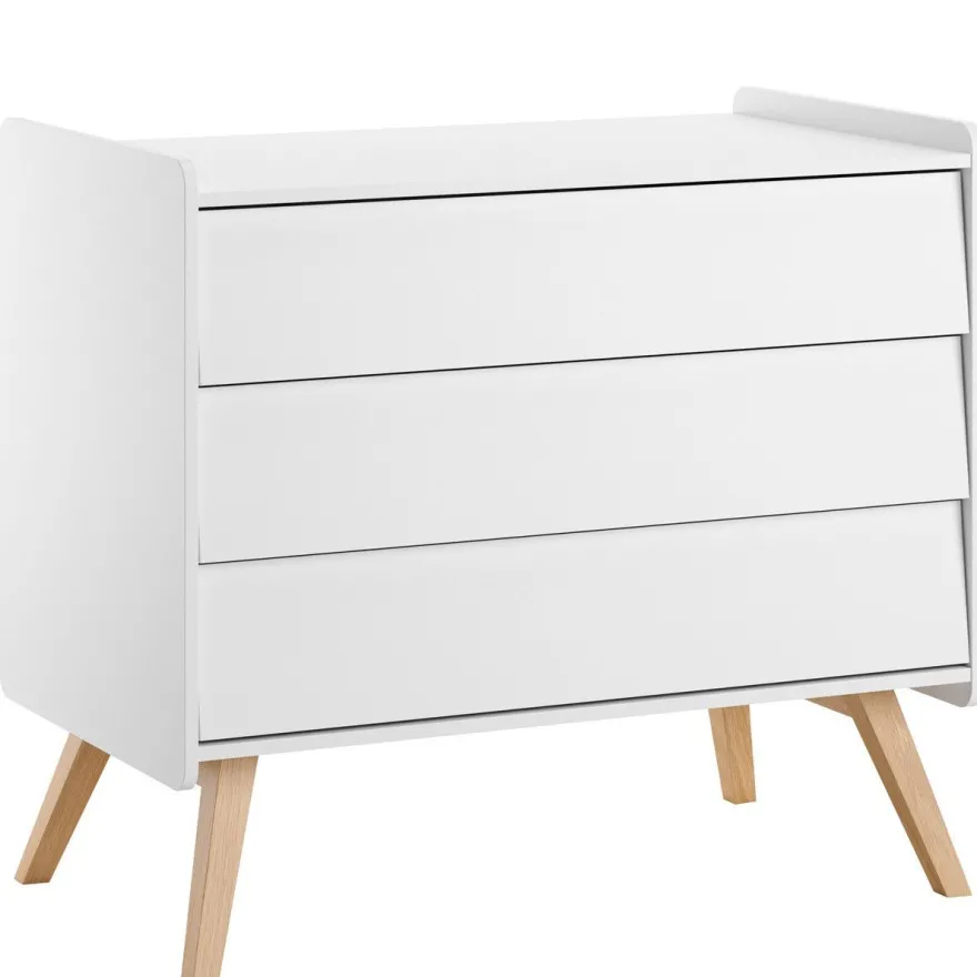 Babyzimmer Kinderzimmer komplett VIENNA Set B weiß eiche Schrank Kommode Bett