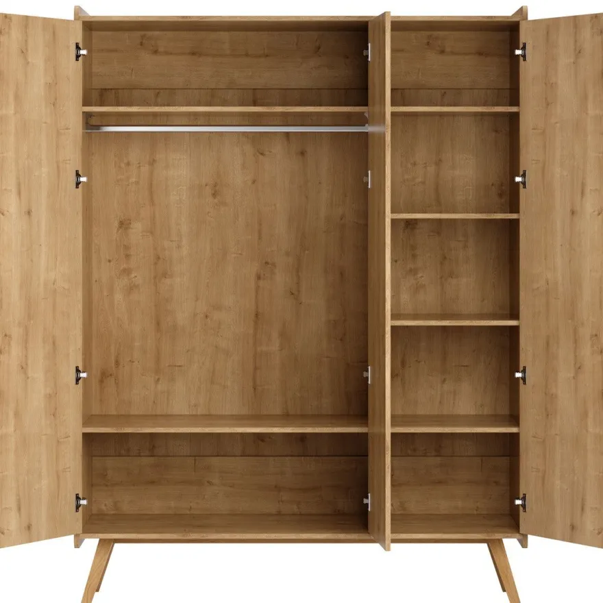 Babyzimmer Kinderzimmer komplett VIENNA Set B weiß eiche Schrank Kommode Bett