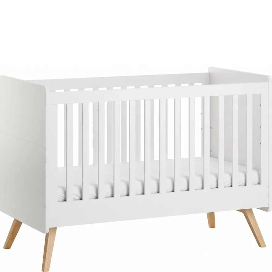 Babyzimmer Kinderzimmer komplett VIENNA Set B weiß eiche Schrank Kommode Bett