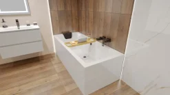 Badewanne Rechteck 190x90 Acrylschürze Ablage Kopfstütze Ablauf und Füße GRATIS