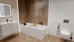 Badewanne Rechteck 190x90 Acrylschürze Ablage Kopfstütze Ablauf und Füße GRATIS