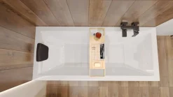 Badewanne Rechteck 190x90 Acrylschürze Ablage Kopfstütze Ablauf und Füße GRATIS