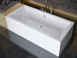 Badewanne Rechteck 190x90 Acrylschürze Ablage Kopfstütze Ablauf und Füße GRATIS