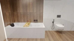 Badewanne Rechteck 190x90 Acrylschürze Ablage Kopfstütze Ablauf und Füße GRATIS