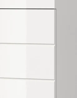 Badezimmer Badmöbel Set 5-tlg. weiß Hochglanz Badkombination Hochschrank Shawn 164 cm