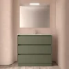 Badezimmermöbel BALTIC 1000 3 Schubladen GREEN SATIN + Waschtisch