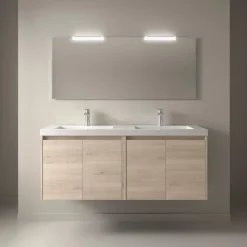 Badezimmermöbel BALTIC 1400 4 Türen Natural + Waschtisch + Spiegel